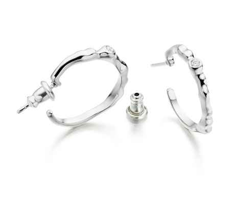 SS Siren Hoop Earring  -  White Topaz - Monica Vinader